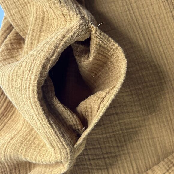 Garnet Hill Eden Organic Cotton‎ Shirtdress Size L Brown Lagenlook Gauzy - Picture 11 of 13